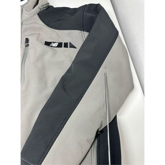 NEW BALANCE MENS GRAY/BLACK ZIP UP Fleece LINED 2in 1 JACKET Sz L No Hood *Notes - Picture 7 of 16